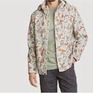 Eddie Bauer Camo Hooded Lightweight Jacket Mesh Lined Sz L